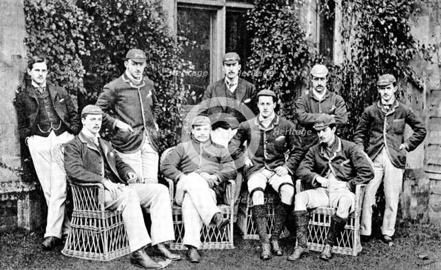 The Oxford and Cambridge Universities’ Boat-Race - the Oxford crew, 1890. Creators: Russell & Sons, George Meisenbach.