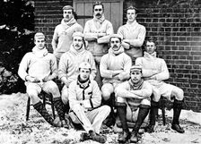 The Oxford and Cambridge Universities Boat-Race - the Cambridge crew, 1890. Creators: Stearn, George Meisenbach