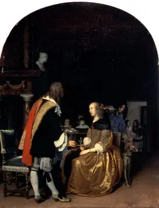 The Oyster Meal 1659. Artist: Frans van Mieris