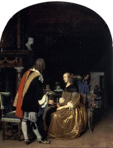 The Oyster Meal 1659. Artist: Frans van Mieris