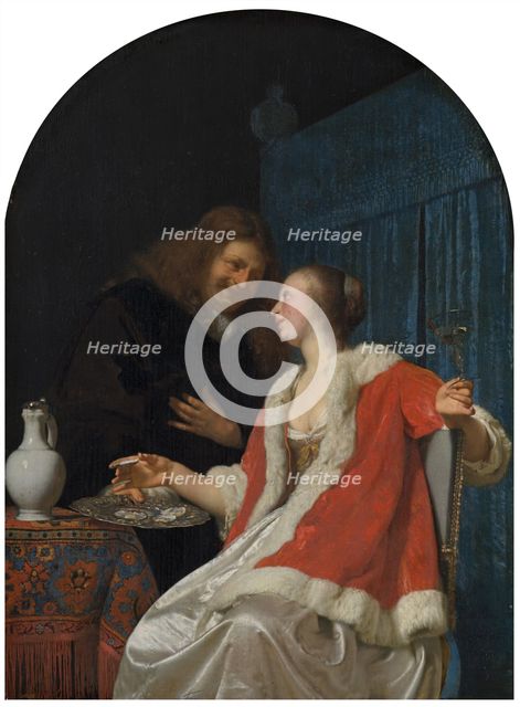 The Oyster Meal, 1661. Creator: Mieris, Frans van, the Elder (1635-1681).