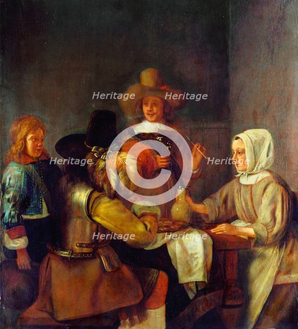 The Oyster Meal, between 1650 and 1655. Creator: Hendrick van der Burch.