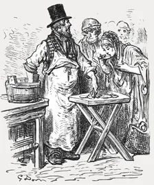 The Oysterman 1872. Creator: Gustave Doré