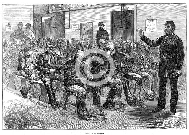 The oakum-shed, Clerkenwell Prison, London, 1874. Artist: Unknown
