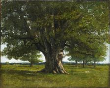The Oak of Flagey (also known as the Oak of Vercingetorix, Caesar's camp near Alesia), 1864. Creator: Courbet, Gustave (1819-1877)
