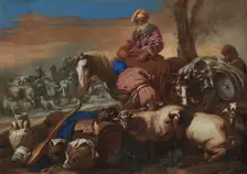 The Oath of Abraham’s Servant, c. 1650-1659. Creator: Giovanni Benedetto Castiglione (Italian, 1609-1664)