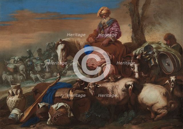 The Oath of Abraham’s Servant, c. 1650-1659. Creator: Giovanni Benedetto Castiglione (Italian, 1609-1664).