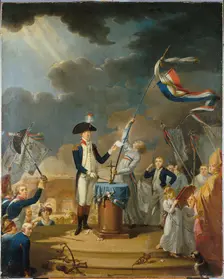 The oath of La Fayette at the Festival of the Federation, 14 July 1790, 1791. Creator: Anonymous