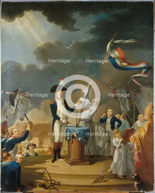 The oath of La Fayette at the Festival of the Federation, 14 July 1790, 1791. Creator: Anonymous.