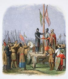 The oath of Walter l'Espec, Cowton Moor, near Northallerton, Yorkshire, 1138 (1864). Creator: James William Edmund Doyle