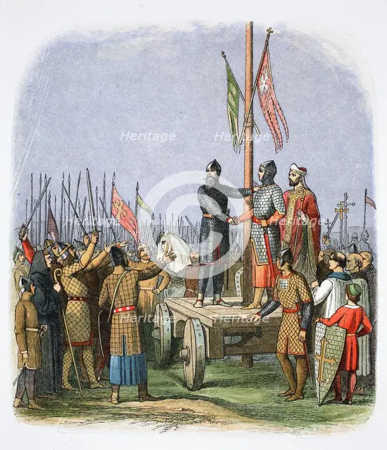 The oath of Walter l'Espec, Cowton Moor, near Northallerton, Yorkshire, 1138 (1864). Creator: James William Edmund Doyle.