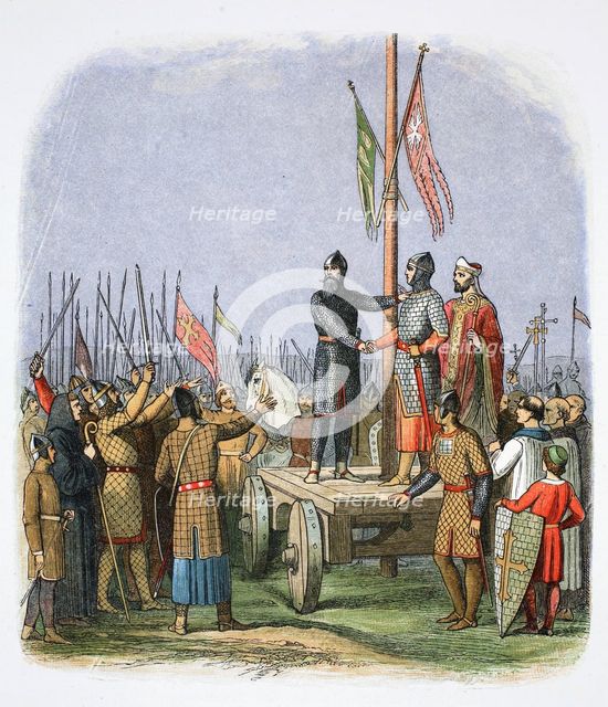 The oath of Walter l'Espec, Cowton Moor, near Northallerton, Yorkshire, 1138 (1864). Creator: James William Edmund Doyle.