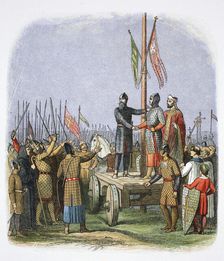 The oath of Walter l'Espec, Cowton Moor, near Northallerton, Yorkshire, 1138 (1864). Artist: James William Edmund Doyle