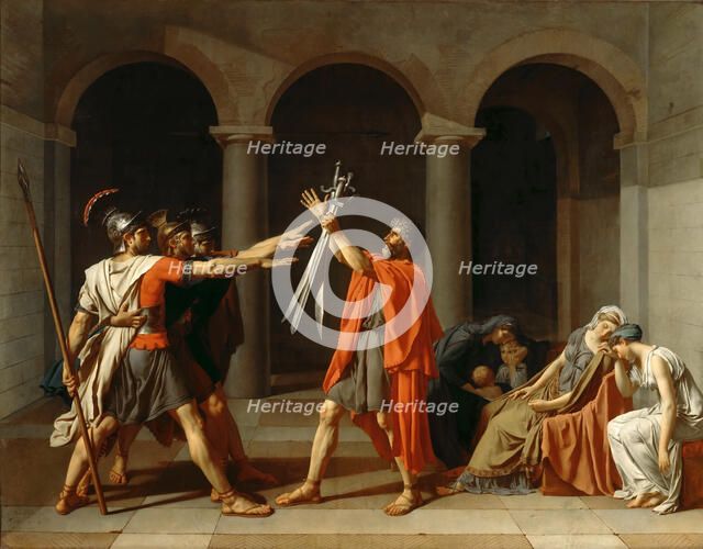 The Oath of the Horatii. Artist: David, Jacques Louis (1748-1825)