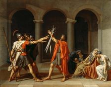 The Oath of the Horatii. Artist: David, Jacques Louis (1748-1825)