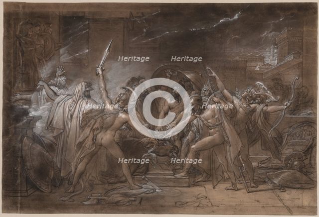 The Oath of the Seven Chiefs against Thebes, c. 1800. Creator: Anne-Louis Girodet de Roucy-Trioson (French, 1767-1824).