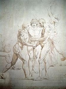 The Oath of the Tennis Court (unfinished), detail, 1791-1792. Artist: Jacques-Louis David