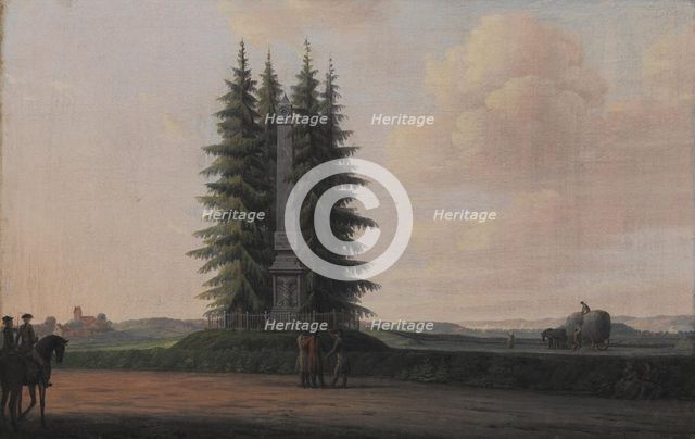The Obelisk erected in Honour of the Statesman J.H.E. Bernstorff in Gentofte, North of..., 1788. Creator: Erik Pauelsen.