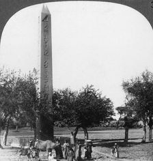 The obelisk of Heliopolis, Egypt, 1905. Creator: Underwood & Underwood