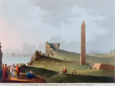 The Obelisks at Alexandria, called Cleopatra's Needles Egypt, 1802. Creator: Thomas Milton
