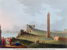The Obelisks at Alexandria, called Cleopatra's Needles Egypt, 1802. Creator: Thomas Milton