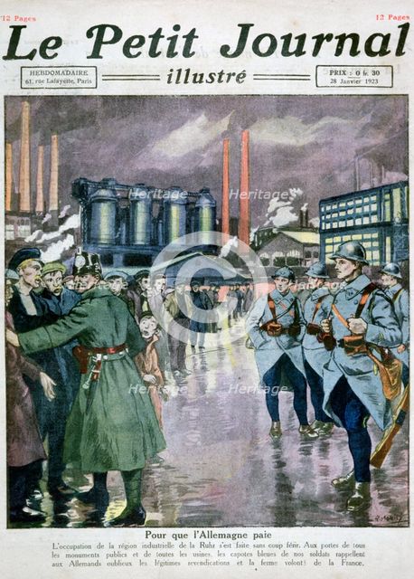 The occupation of the Ruhr by France and Belgium troops, 1923. Artist: Unknown