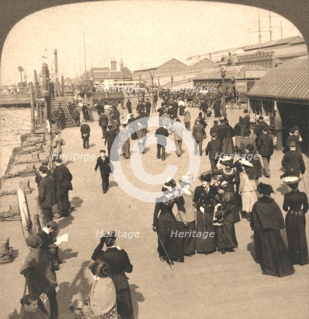 'The Ocean Steamship Landing, Liverpool, England', 1901.  Creator: Works and Sun Sculpture Studios.