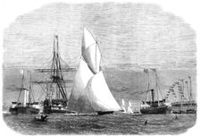 The Ocean Yacht Match from Gravesend to Harwich...the Volante winning the Cutters Prize, 1864. Creator: Smyth