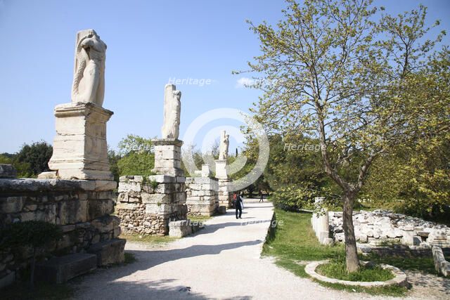 The Odeon of Agrippa in the Greek Agora of Athens, Greece. Artist: Samuel Magal