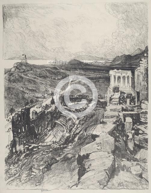 The Odeon, Athens, 1913. Creator: Joseph Pennell.