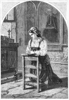 'The Offering' by F. Wyburd, in the Exhibition of the British Institution, 1864. Creator: W Thomas