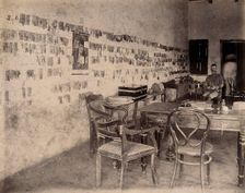 The office of an officer who works for the Karachi Plague Committee, India, 1897. Creator: Unknown