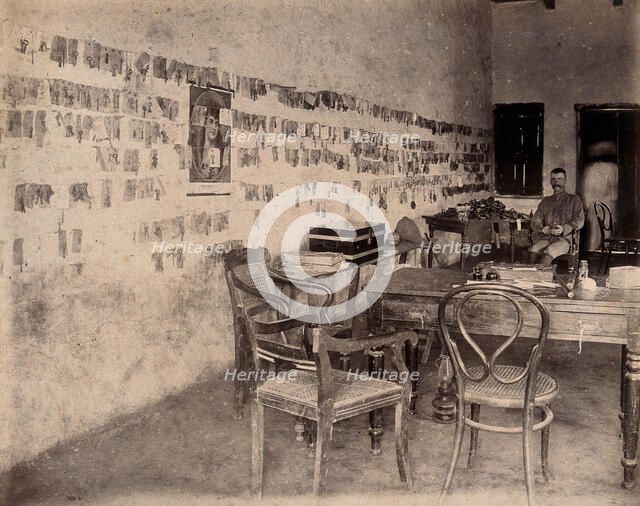 The office of an officer who works for the Karachi Plague Committee, India, 1897. Creator: Unknown.