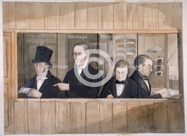 The office of Messre Charles Greenwood and Co, London, c1840. Artist: Anon