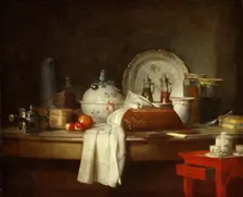The Officers Mess or The Remains of a Lunch. Artist: Chardin, Jean-Baptiste Siméon (1699-1779)