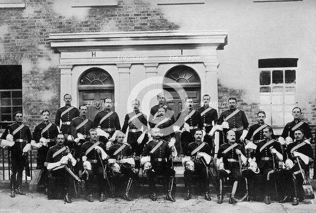 The officers of the 1st Royal Dragoons, Island Bridge Barracks, Dublin, Ireland, 1896.Artist: J Robinson & Son
