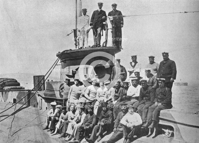 'The officers and crew of the HM Submarine E14', 1915.  Artist: Unknown.