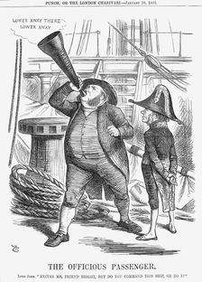 The Officious Passenger 1866. Creator: John Tenniel