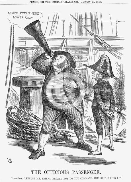 'The Officious Passenger', 1866. Creator: John Tenniel.