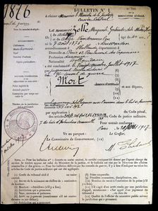The official death sentence of Mata Hari, 1917