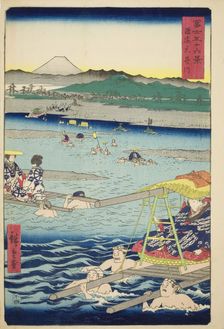 The Oi River between Suruga and Totomi Provinces (Sun-En Oigawa), from the series..., 1858. Creator: Ando Hiroshige