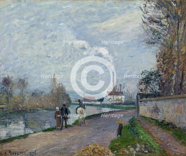 The Oise near Pontoise in Grey Weather, 1876. Artist: Pissarro, Camille (1830-1903)