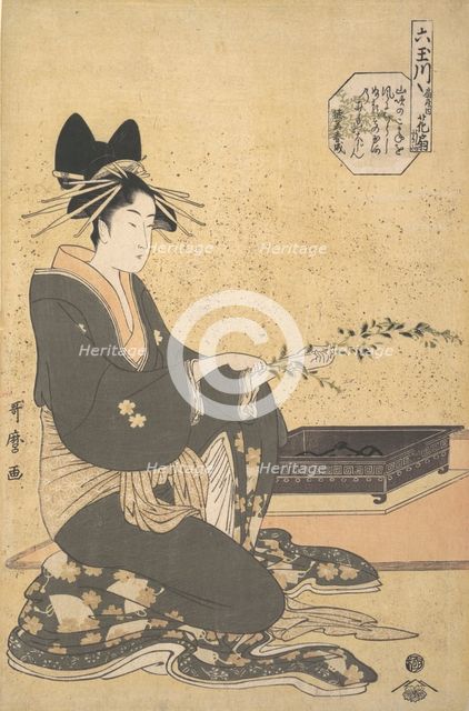 The Oiran Hanaogi of Ogiya, from the series “Six Jewel Rivers” (Mutamagawa), ca. 1795-96. Creator: Kitagawa Utamaro.