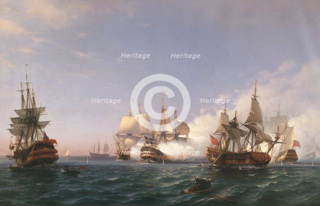 The "Öland" Fighting with English Men-of-War in 1704, 1870. Creator: Albert Berg.