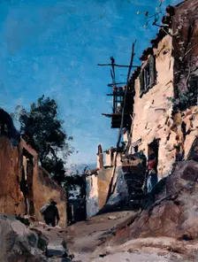 The Old Town Below the Cemetery, Menton 1890. Artist: Emmanuel Lansyer