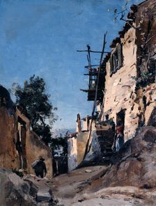The Old Town Below the Cemetery, Menton 1890. Artist: Emmanuel Lansyer