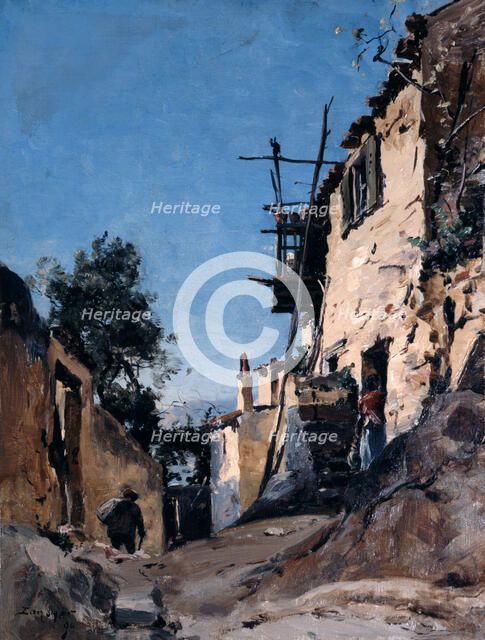 'The Old Town Below the Cemetery, Menton', 1890. Artist: Emmanuel Lansyer