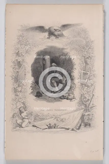 The Old Vagabond, from The Complete Works of Béranger, 1829. Creators: Melchior Péronard, Charles-Louis-Victor Mauduit.