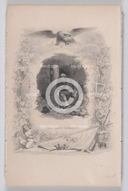 The Old Vagabond, from The Complete Works of Béranger, 1829. Creators: Melchior Péronard, Charles-Louis-Victor Mauduit.