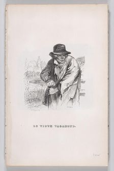 The Old Vagabond from The Complete Works of Béranger, 1836. Creator: Jean Ignace Isidore Gerard